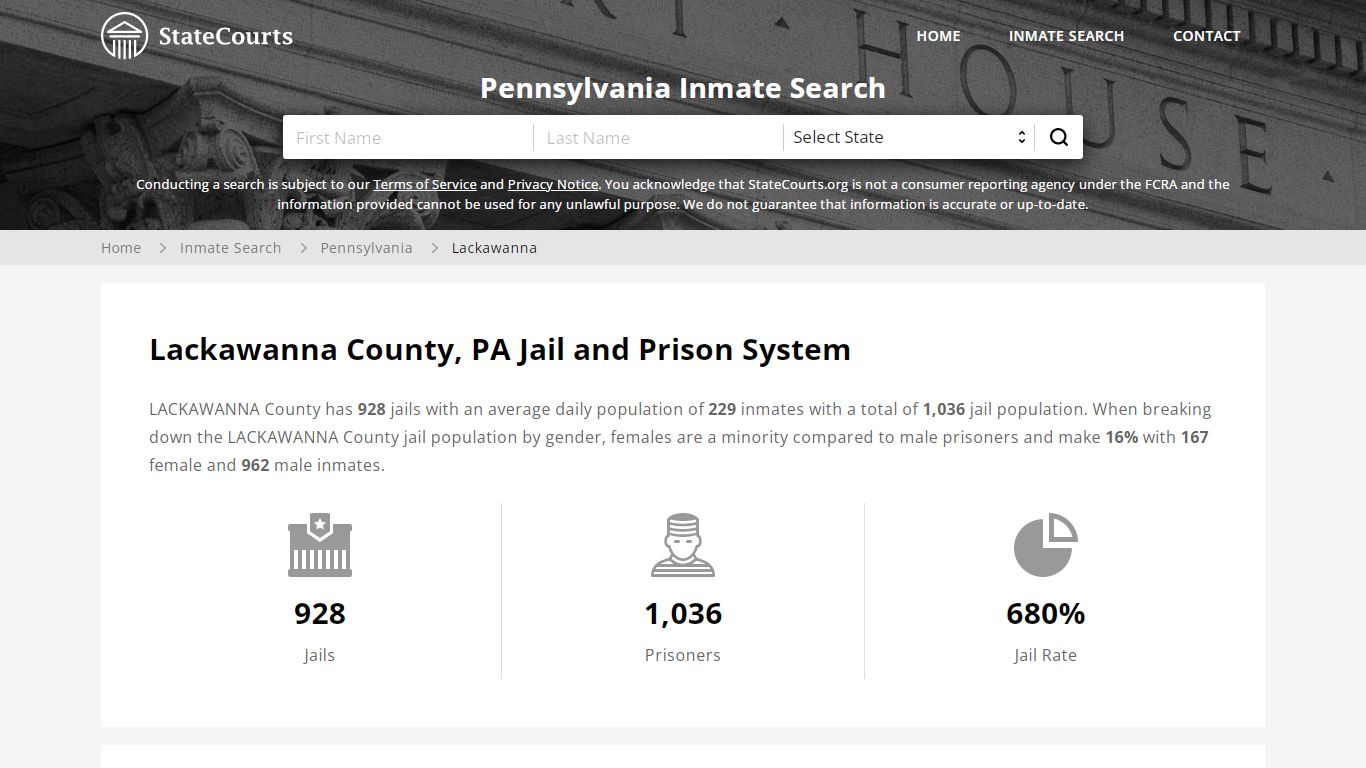 Lackawanna County, PA Inmate Search - StateCourts